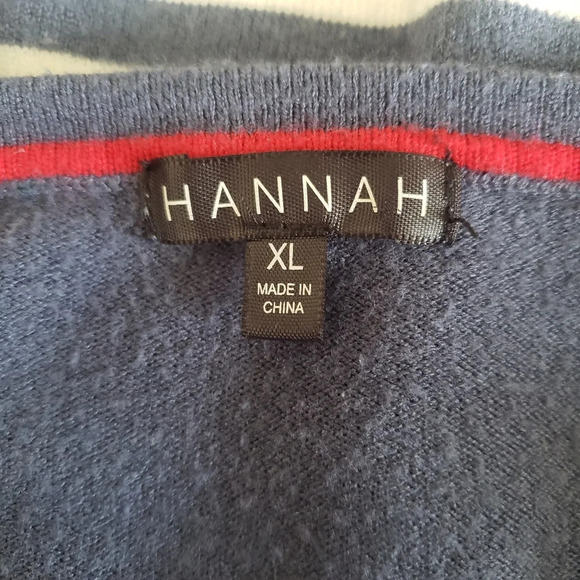 Hannah Striped V-neck Lightweight Nylon Blend Pullover Sweater - Picture 3 of 7